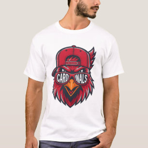Cool Kardinaalvogel Mascotte Ontwerp - Rode Vogel T-shirt