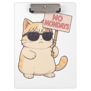 Cool Kat Geen Maandagen Aesthetic Meme Klembord
