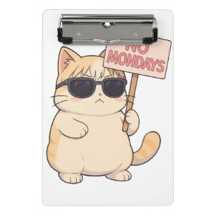 Cool Kat Geen Maandagen Aesthetic Meme Mini Klembord