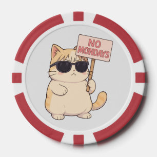 Cool Kat Geen Maandagen Aesthetic Meme Poker Chips