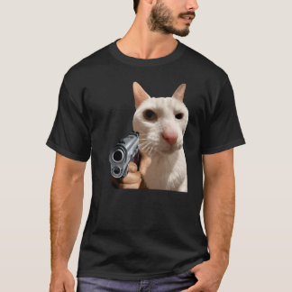 Cool kat met pistool Funny Meme t-shirt
