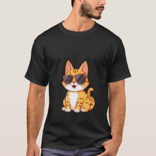 Cool kat met zonnebril Funny Happy Summer Art T-shirt