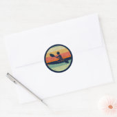 Cool Kayak Sunset Ronde Sticker (Envelop)