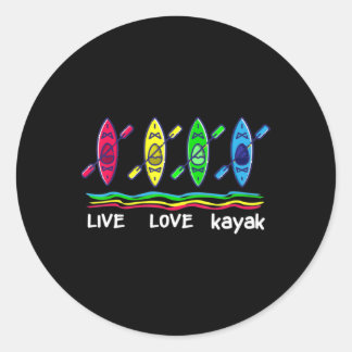 Cool Kayaks for Outdoor Funny Kayaking Boating Ronde Sticker