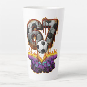 Cool keeper voetbal shirt nummer 67 kunst latte mok