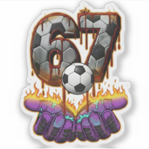Cool keeper voetbal shirt nummer 67 kunst sticker