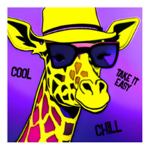 Cool Kerel Giraffe in een zonnebril. bewerkbaar