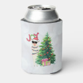 Cool Kerstllama | Joy Typografie Blikjeskoeler (Blikje Achterkant)