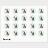 Cool Kerstllama | Joy Typografie | Bokeh Back Ronde Sticker (Vel)