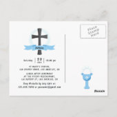 Cool Khaki Black Boy First Heilige Communite Invit Briefkaart (Achterkant)