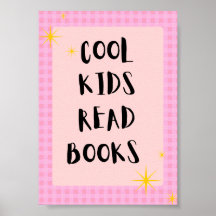 Cool Kids Lezen Boeken Muur Kunst | Kinderen Lezen