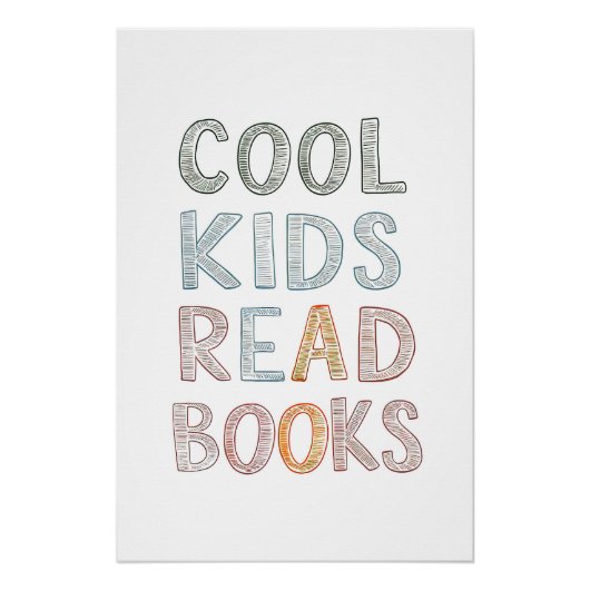 Cool Kids Lire des livres Poster inspirant pour Ki (Devant)