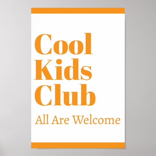 Cool Kinder Club Eenvoudige Stijlvolle Moderne Sch Poster (Voorkant)