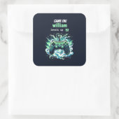 Cool kinder Gaming Level Up 5th Birthday Vierkante Sticker (Tas)
