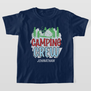 Cool kinder kampeerploeg voegt naam unisex toe t-shirt