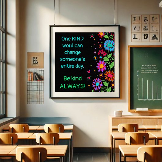Cool Kindess Floral Poster