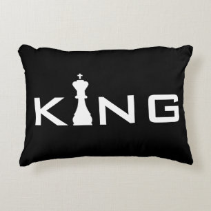 Cool King Typography Chess Player Accent Kussen