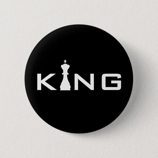 Cool King Typography Chess Player Ronde Button 5,7 Cm (Voorkant)