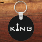 Cool King Typography Chess Player Sleutelhanger (Voorkant)