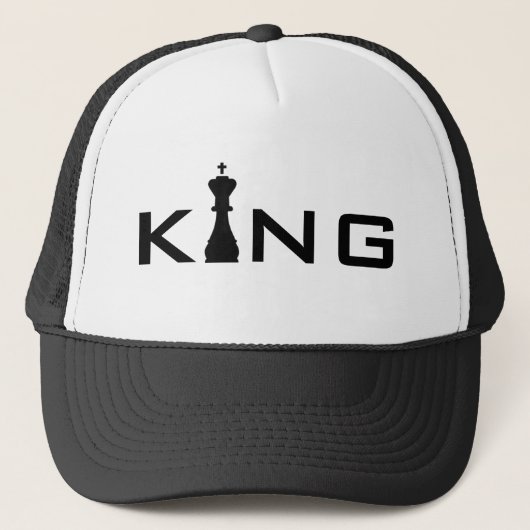 Cool King Typography Chess Player Trucker Pet (Voorkant)