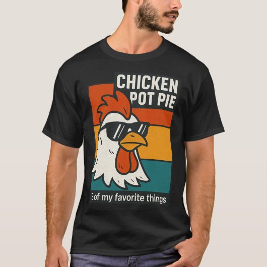 Cool Kip Pot Pastei Grappige Retro Humor T-shirt (Voorkant)