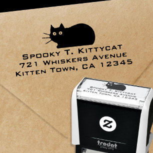 Cool Kitty Cat Return Address Self-Inking Stamp Zelfinktende Stempel