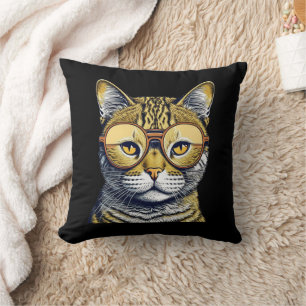 Cool Kitty Kat met Bril Kussen