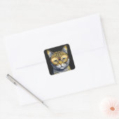 Cool Kitty Kat met Bril Vierkante Sticker (Envelop)