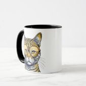 Cool Kitty Kat met een Gepersonaliseerde Bril Mok (Voorkant links)
