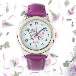 Cool Kitty Nom rose Enfants<br><div class="desc">Le kitty cool est maintenant sur les montres de poignet pour les enfants. Ce chat est blanc avec des fleurs turquoises, bleues et roses et design de clignotement. Le visage blanc de la montre a des chiffres turquoises audacieux qui rendent cette montre pour enfants facile à lire. Un bonus supplémentaire...</div>