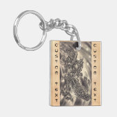 Cool klassiek  japans demon dragon tattoo sleutelhanger (Voorkant Links)