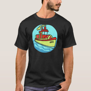 Cool kleine sleepboot tekenen op het water Fun Sum T-shirt