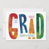 Cool Kleurrijke Abstracte Afstuderen Fototypografi Aankondiging (Voorkant)