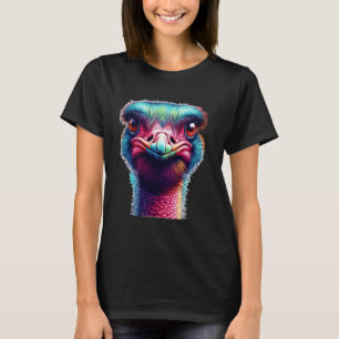 Cool Kleurrijke Emoe Gezicht Vogel Liefhebber Stru T-shirt