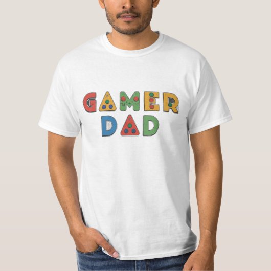 Cool Kleurrijke 'GAMER' PA | Vaderdag T-shirt (Voorkant)