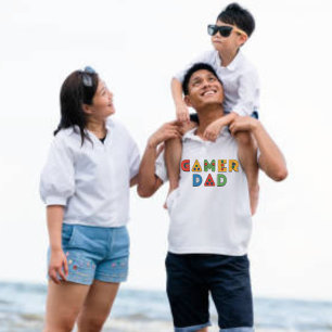 Cool Kleurrijke 'GAMER' PA   Vaderdag T-shirt