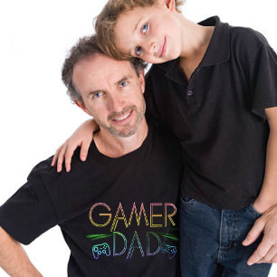 Cool Kleurrijke 'GAMER' PA   Vaderdag T-shirt