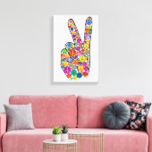 Cool Kleurrijke Groovy Vredesborden Canvas Afdruk (Insitu (Woonkamer))