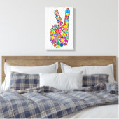 Cool Kleurrijke Groovy Vredesborden Canvas Afdruk (Insitu (Slaapkamer))