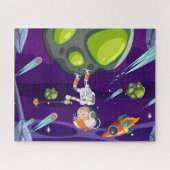 Cool & Kleurrijke Kinderen Cartoon Spaceman Legpuzzel (Horizontaal)