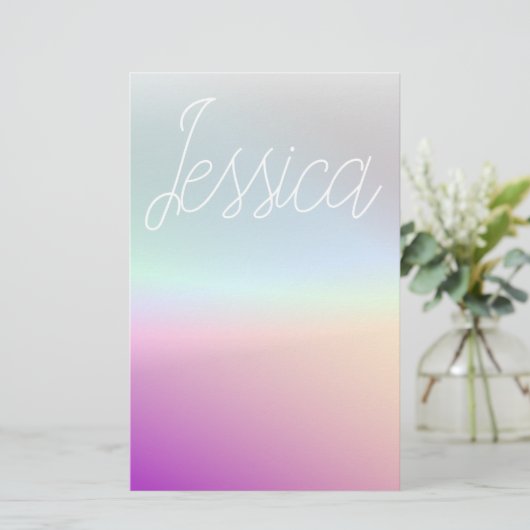 Cool Kleurrijke Ombre Gradients & Uw Script Briefpapier (Staand voorkant)