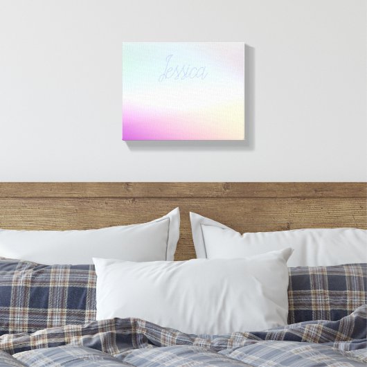 Cool Kleurrijke Ombre Gradients & Uw Script Canvas Afdruk (Insitu (Slaapkamer))
