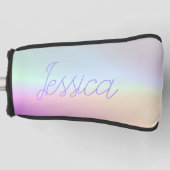 Cool Kleurrijke Ombre Gradients & Uw Script Golfheadcover (Voorkant)