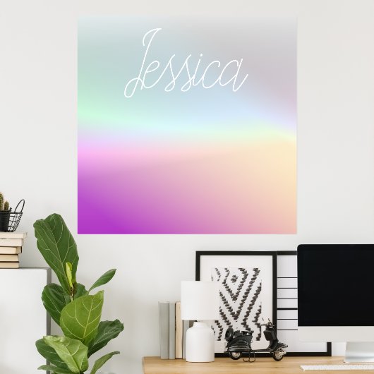 Cool Kleurrijke Ombre Gradients & Uw Script Poster (Thuiskantoor)