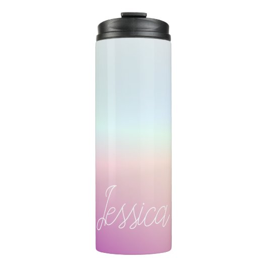 Cool Kleurrijke Ombre Gradients & Uw Script Thermosbeker (Voorkant)
