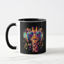 Cool Kleurrijke Party Giraffe met Hoofdtelefoon