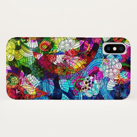 Cool Kleurrijke Retro Bloemen Collage Case-Mate iPhone Case (Achterkant (horizontaal))