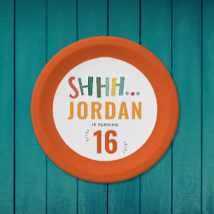 Cool Kleurrijke Rode Verrassing Party Brush Paint  Papieren Bordje