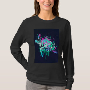 Cool Kleurrijke Zeeschildpad Surfclub Blauw Groen T-shirt