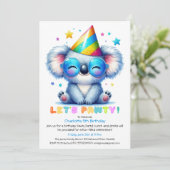 Cool Koala Invitation Anniversaire Parties scintil (Debout devant)